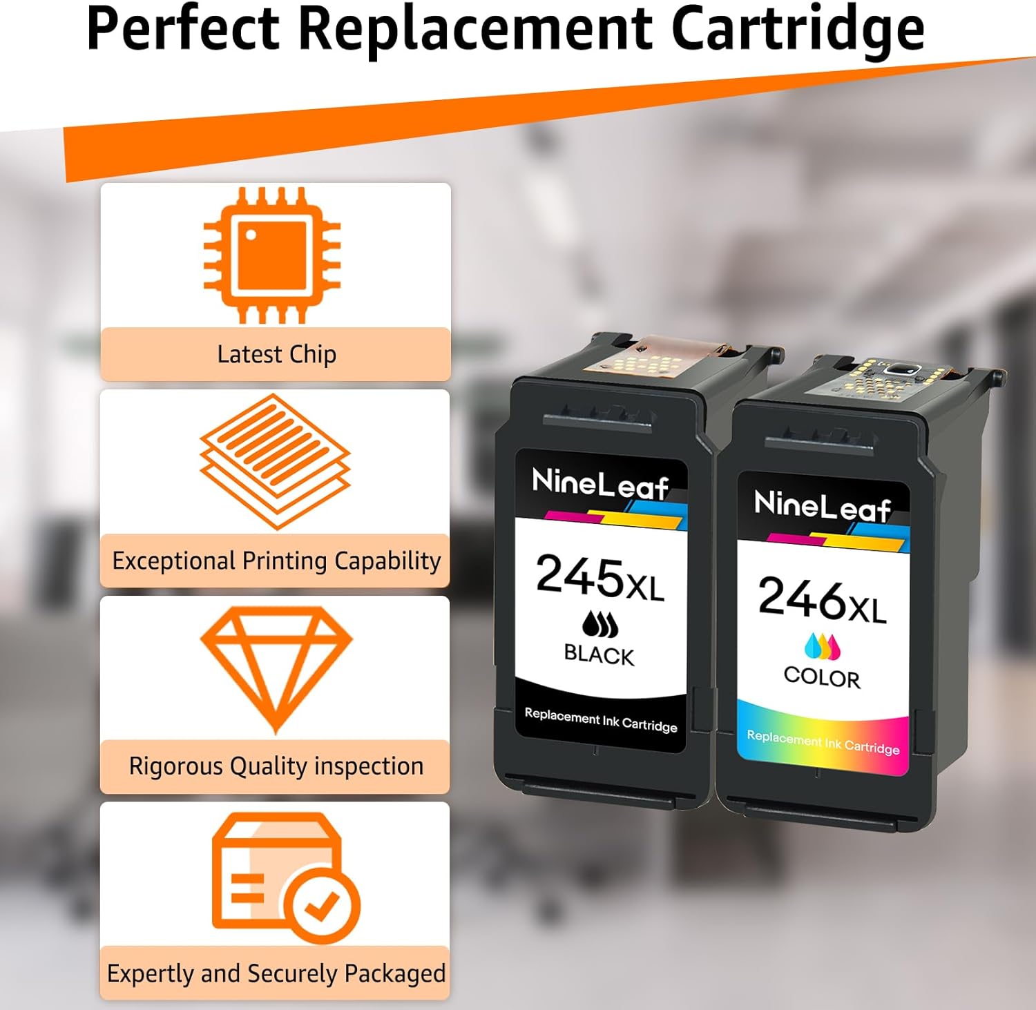 NineLeaf Cartucho de tinta remanufacturado compatible con Canon PG-245XL CL-246XL PG-243 CL-244 PIXMA MG2520 MG2920 MG2922 MG2924 MG2420 MG2522