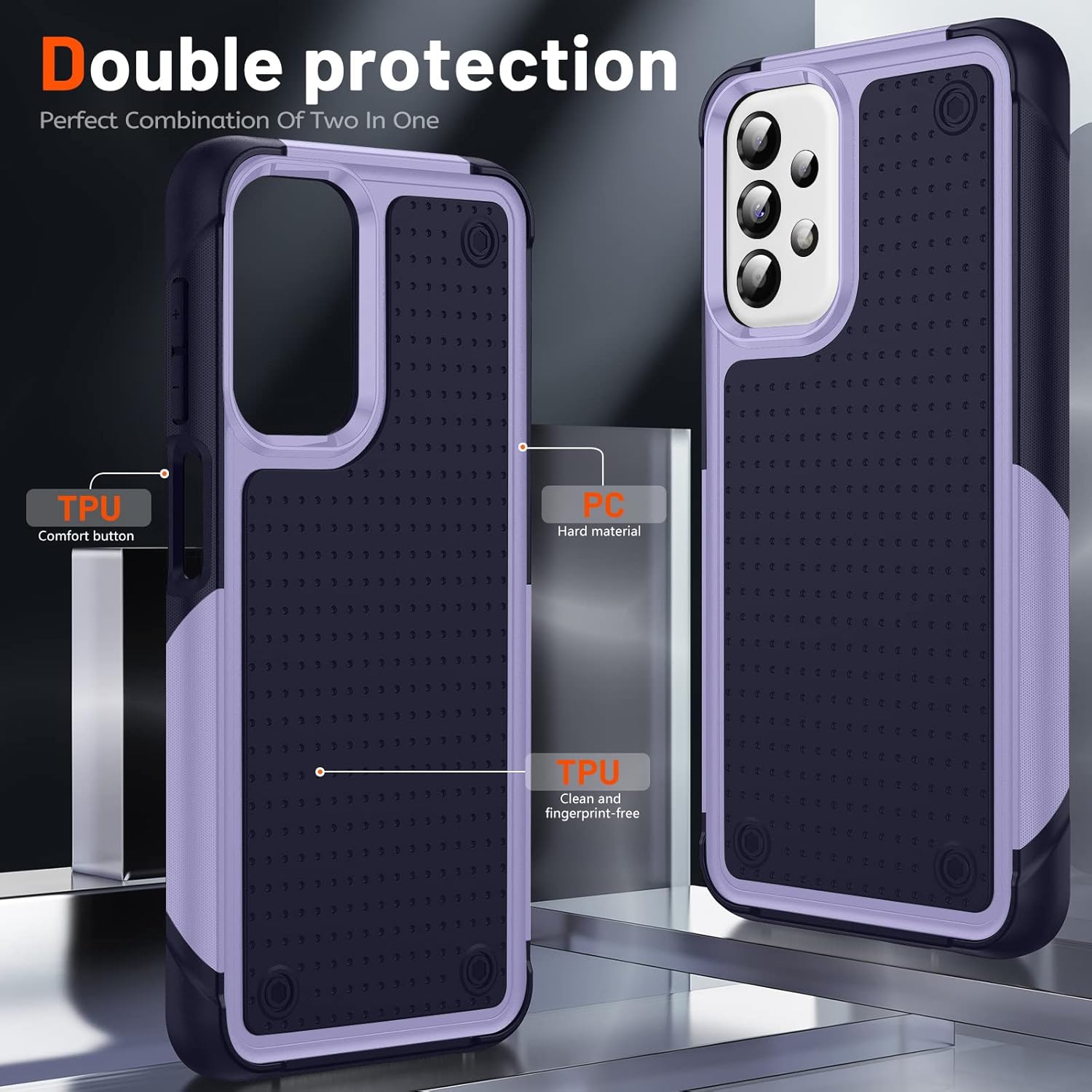 Jeylly Funda para Samsung Galaxy A23, Galaxy A13 4G5GA23 5GA04A04s Funda de absorción de golpes híbrida TPU antiarañazos resistente cubierta de