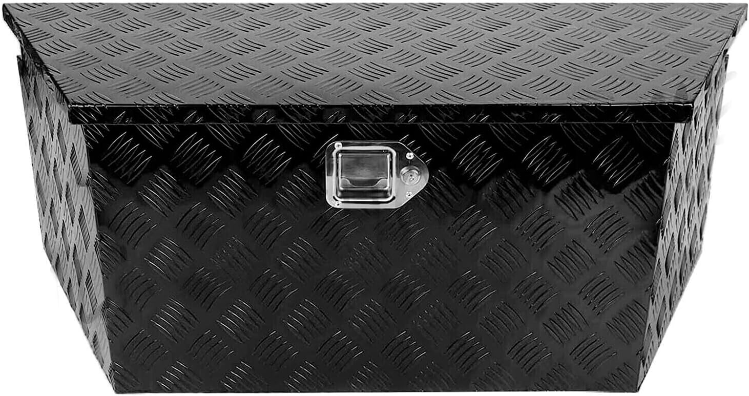 Caja de herramientas de aluminio de 39 x 12 x 16.5 pulgadas, con patrón de banda de rodadura de 5 barras, caja de herramientas impermeable para