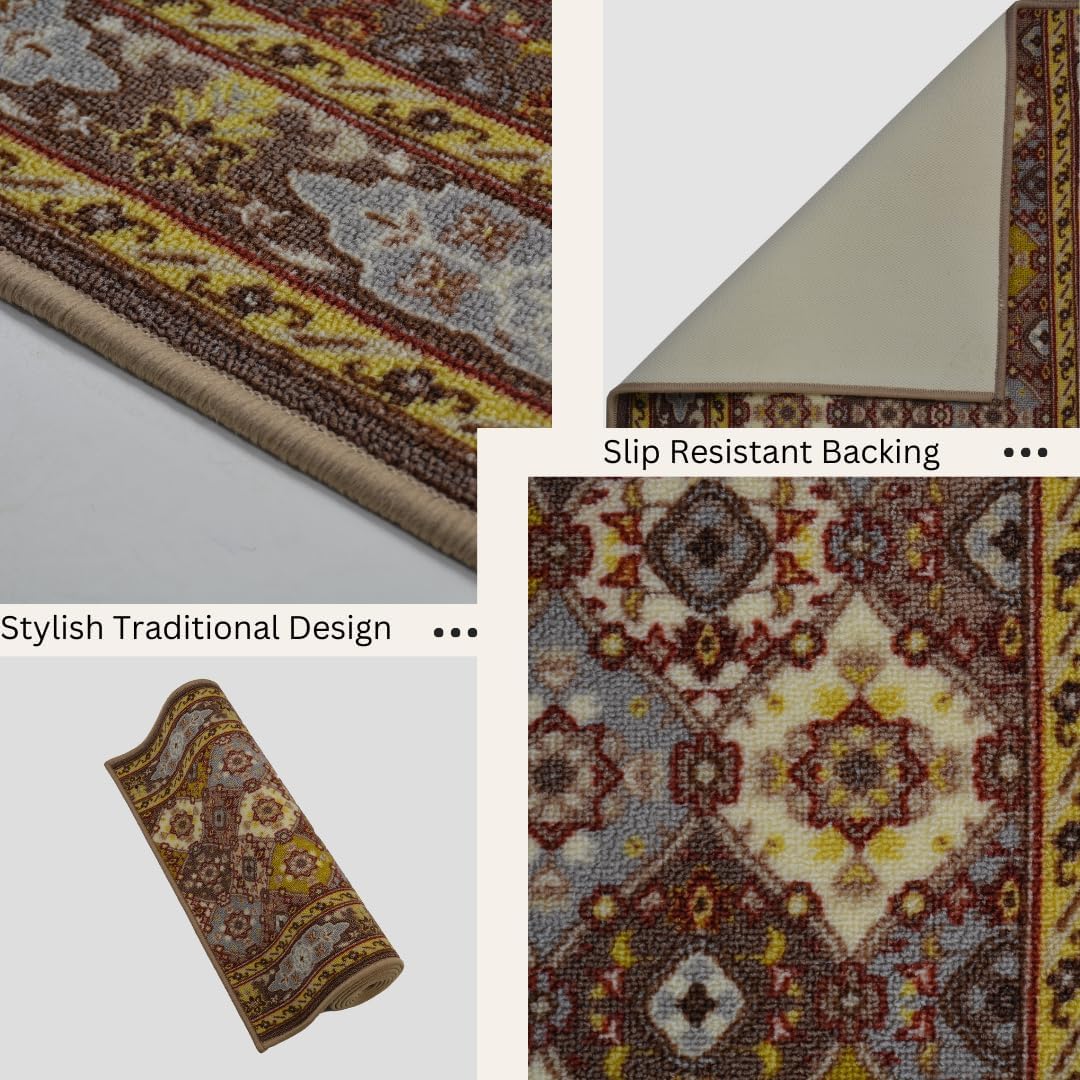 Bakhtiari – Alfombra de pasillo de tamaño personalizado con diseño persa extra larga para pasillos, 26 pulgadas de ancho x elige tu longitud por