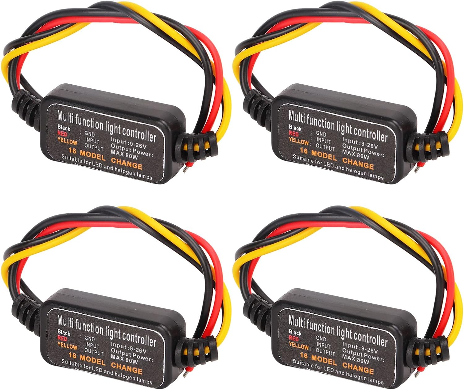 Controlador estroboscópico de flash LED, 80 W universal DC926 V, 16 modos estroboscópicos, luz de freno, intermitente, módulo estroboscópico de luz