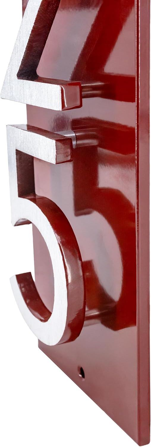 Placa de dirección vertical con número flotante personalizado de 4 pulgadas, letrero de dirección de aluminio recubierto de polvo, fácil de