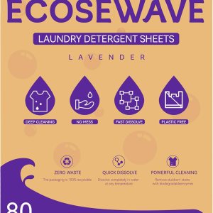 Hojas de detergente para ropa, 80 hojas, aroma a lavanda, tiras hipoalergénicas y ecológicas, perfectas para viajes, campamento, apartamentos, Hojas de detergente para ropa, 80 hojas, aroma a lavanda, tiras hipoalergénicas y ecológicas, perfectas para viajes, campamento, apartamentos,