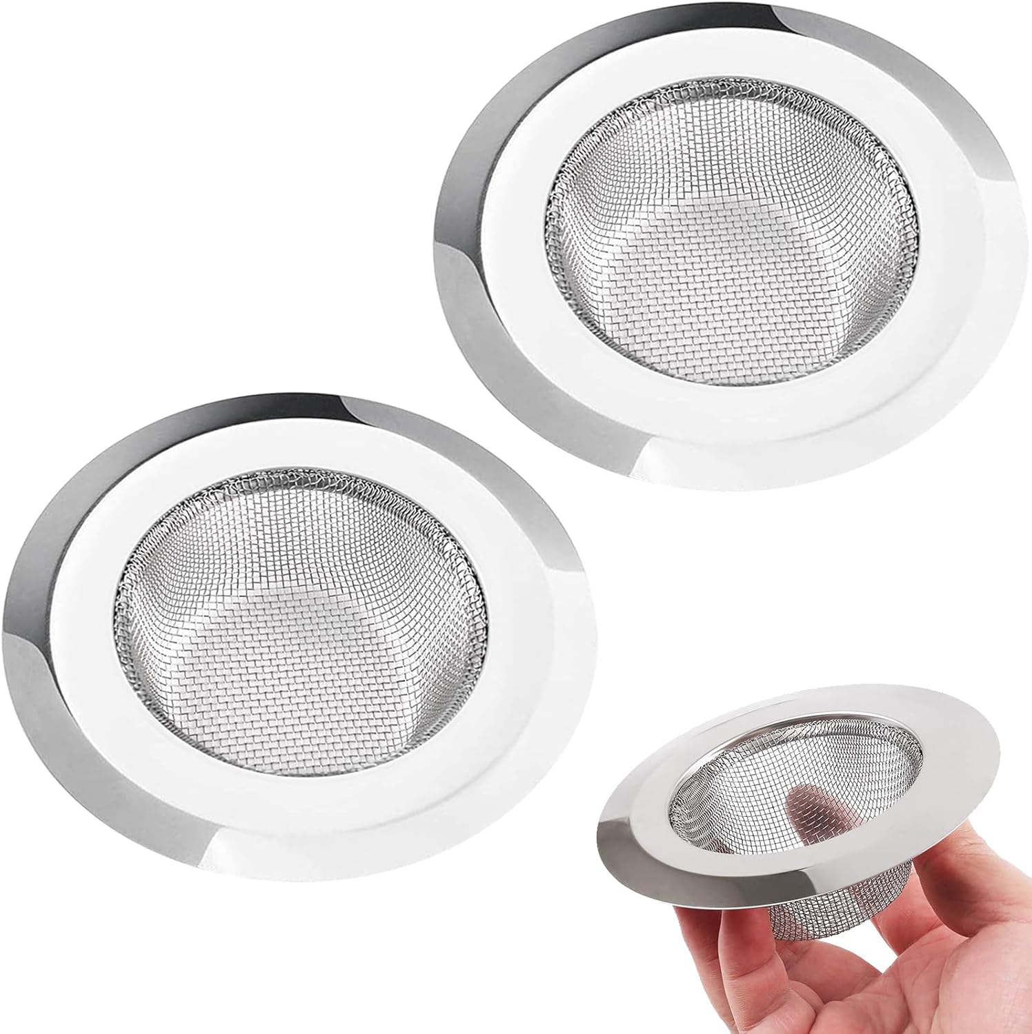 Colador de malla para fregadero de cocina de 4.5 pulgadas, pantalla de drenaje para fregadero de cocina, colador de drenaje de fregadero de 2 piezas