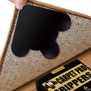 16 Pcs Carpet Tape,Rug Pad Grippers for Laminate&Tile&Hardwood Floors,WashableNon-Glue Marks Double Sided Grippers for Rug Pad,Carpet Corner 16 Pcs Carpet Tape,Rug Pad Grippers for Laminate&Tile&Hardwood Floors,WashableNon-Glue Marks Double Sided Grippers for Rug Pad,Carpet Corner