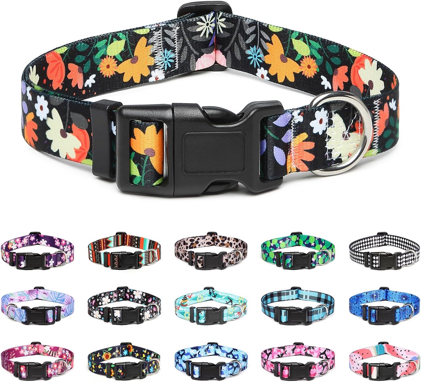 Mercano Collar ajustable para perro  Patrones de diseño especial, collar de nailon suave cómodo y duradero para mascotas para perros pequeños,