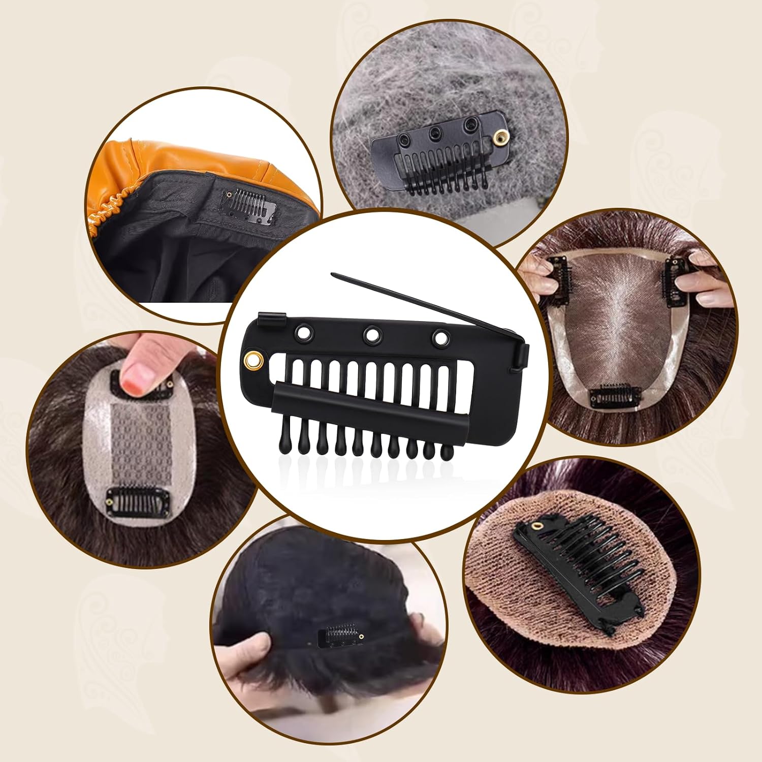 Vodolo Clips Chunni con pasadores de seguridad, 8 unidades de fuerte agarre Chunni Dupatta clips de ajuste indios para mujer, color negro