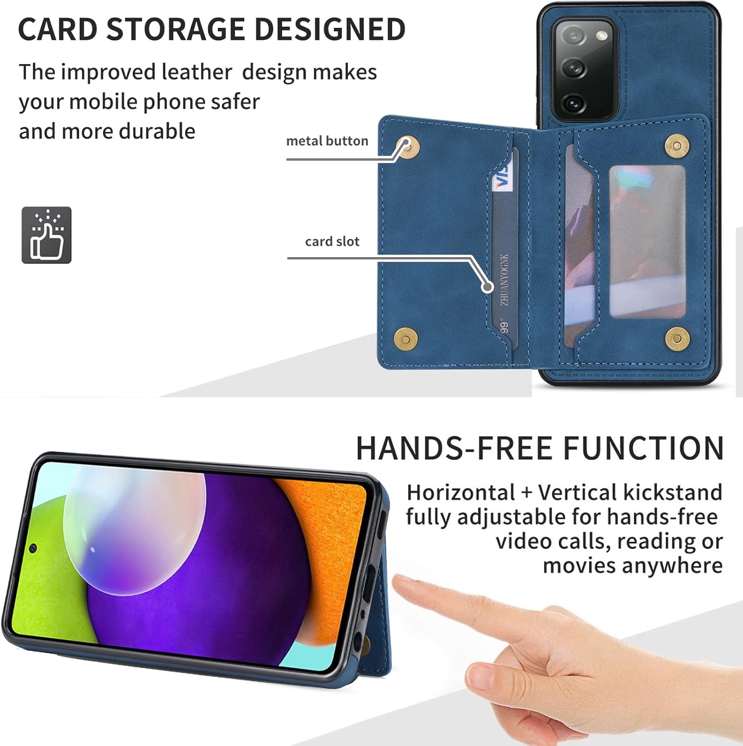 Asuwish Funda para teléfono Samsung Galaxy S20 5G de 6.2 pulgadas con protector de pantalla de vidrio templado delgado y ranura para tarjeta de
