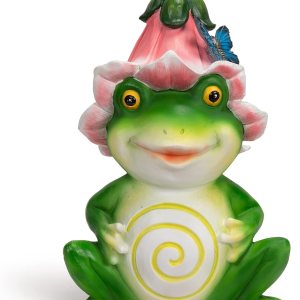 WENYLE Figura de rana para decoración de jardín, estatuas de ranas de flores para jardín al aire libre, perfectas para regalo de arte de patio, WENYLE Figura de rana para decoración de jardín, estatuas de ranas de flores para jardín al aire libre, perfectas para regalo de arte de patio,