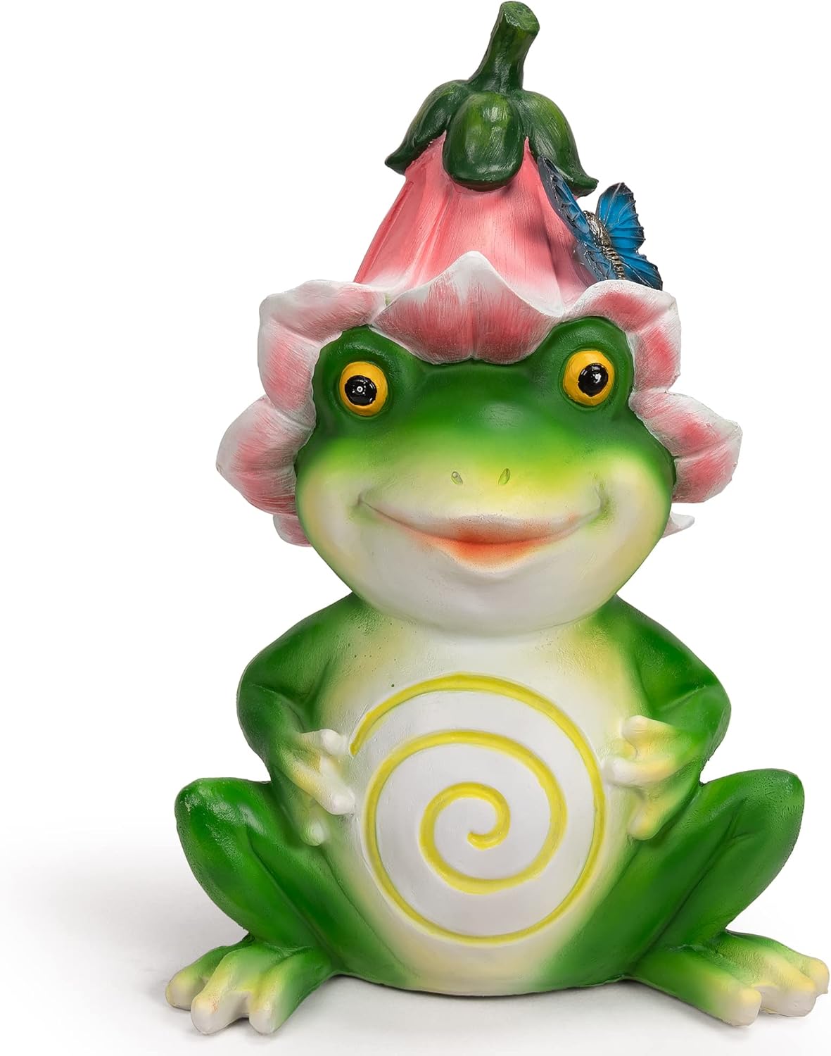 WENYLE Figura de rana para decoración de jardín, estatuas de ranas de flores para jardín al aire libre, perfectas para regalo de arte de patio,