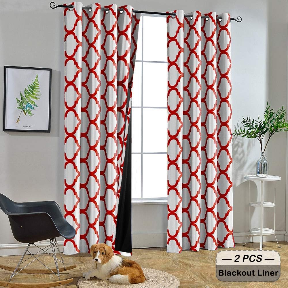 Melodieux Cortinas marroquíes 100% opacas para dormitorio, 84 pulgadas de largo, sala de estar, con aislamiento térmico, cortinas con ojales, 52 x