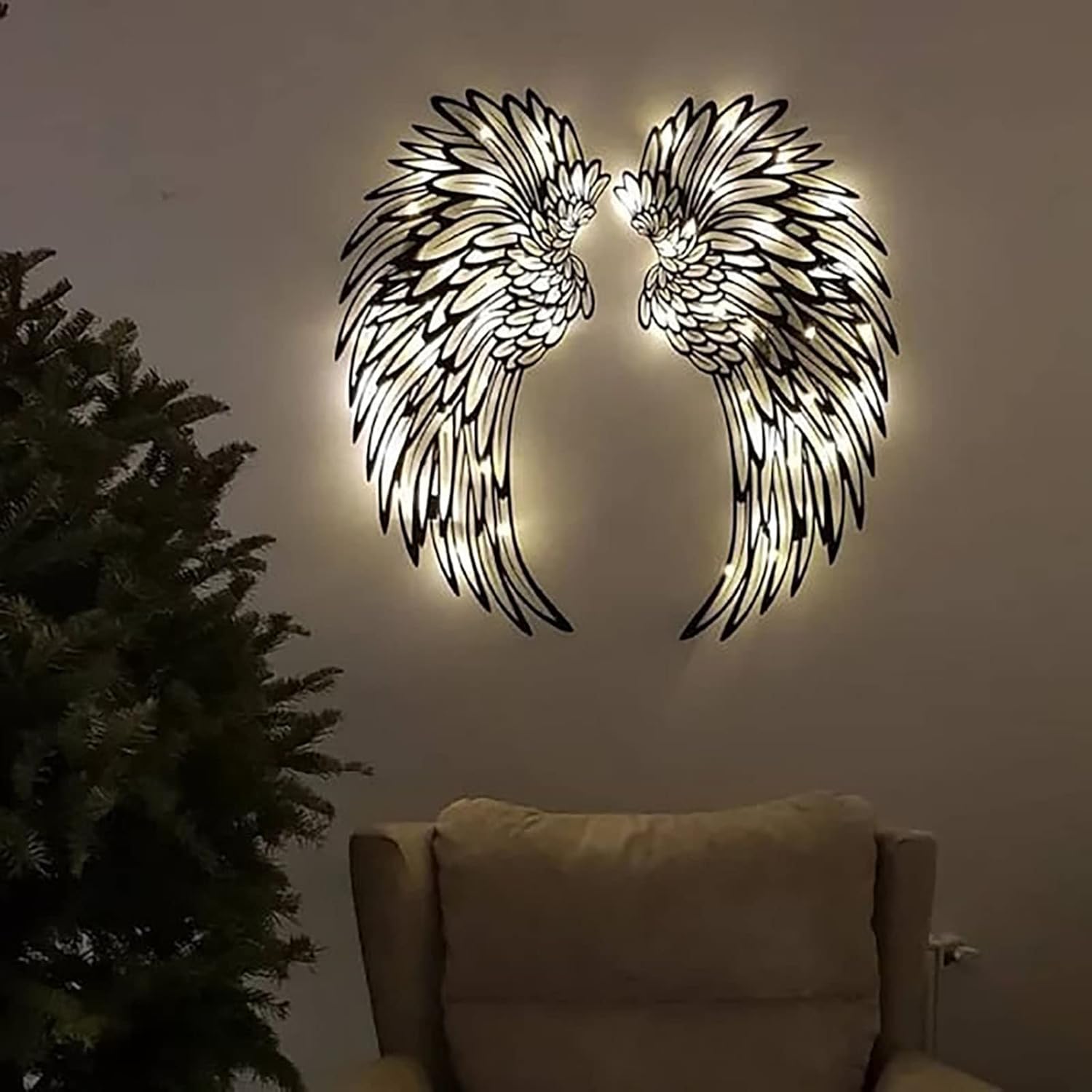 Adhesivos decorativos para pared, mural creativo, alas de ángel, para el hogar, TV, pintura de pared, removible con decoración para habitación de