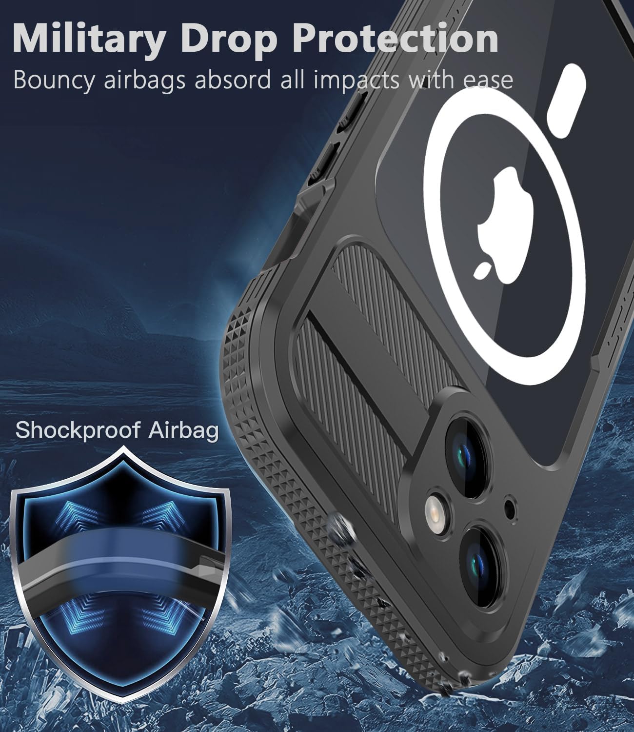 Funda impermeable diseñada para iPhone 15, a prueba de golpes, a prueba de polvo, impermeable, para iPhone 15, funda protectora de cuerpo completo