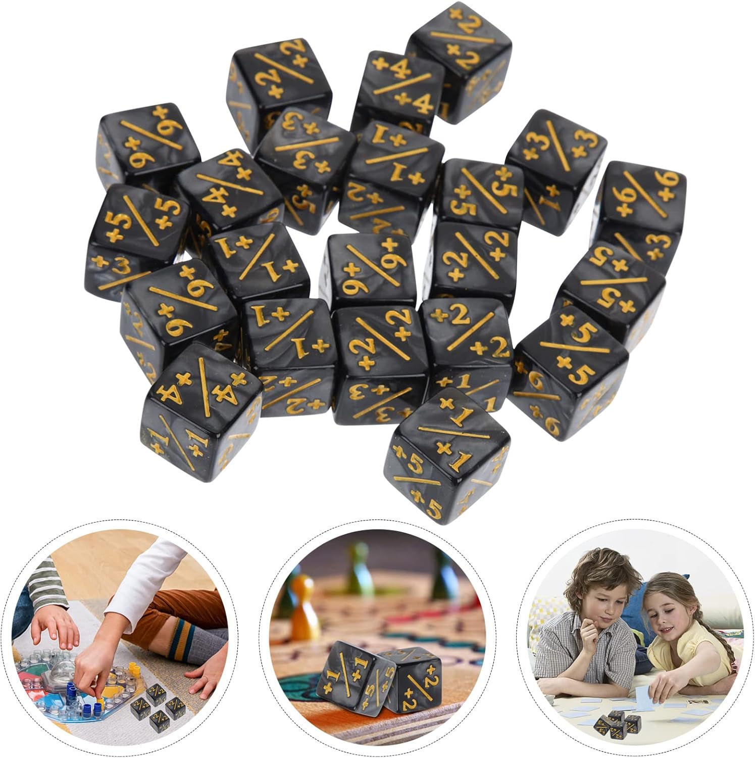 Zerodeko Juego de dados de 24 piezas de dados de acrílico, dados de reunión, dados de lealtad D6 para niños, juguetes de aprendizaje, juguetes para