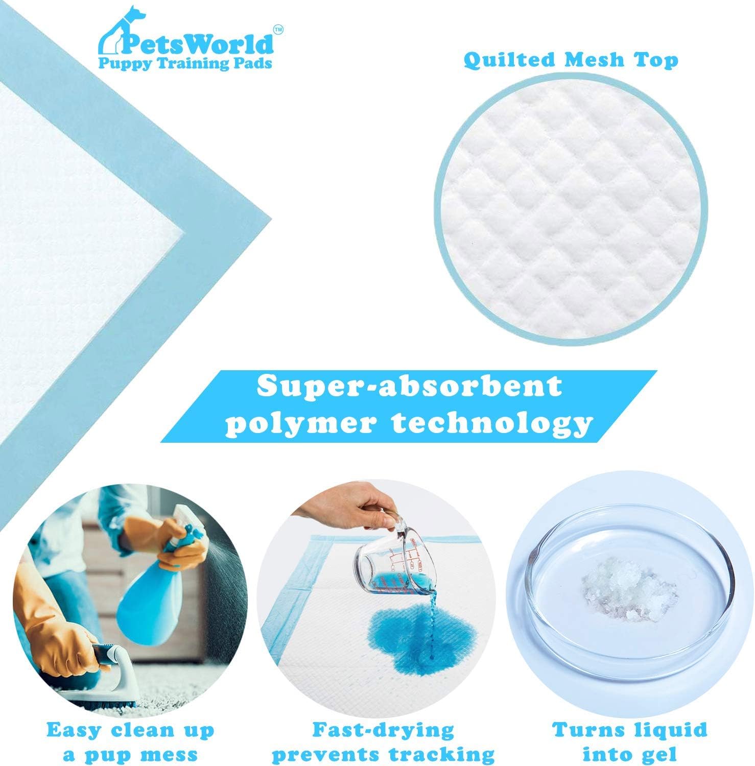 PETSWORLD Almohadillas extragrandes para orinal para perros, eliminadoras de olores de 30 x 36 pulgadas, 200 almohadillas para orina para mascotas,