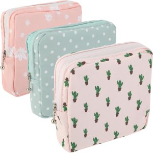 3 bolsas de período, bolsa de almacenamiento de almohadilla sanitaria, bolsa de período pequeño para bolso, bolsa de período menstrual, soporte para 3 bolsas de período, bolsa de almacenamiento de almohadilla sanitaria, bolsa de período pequeño para bolso, bolsa de período menstrual, soporte para