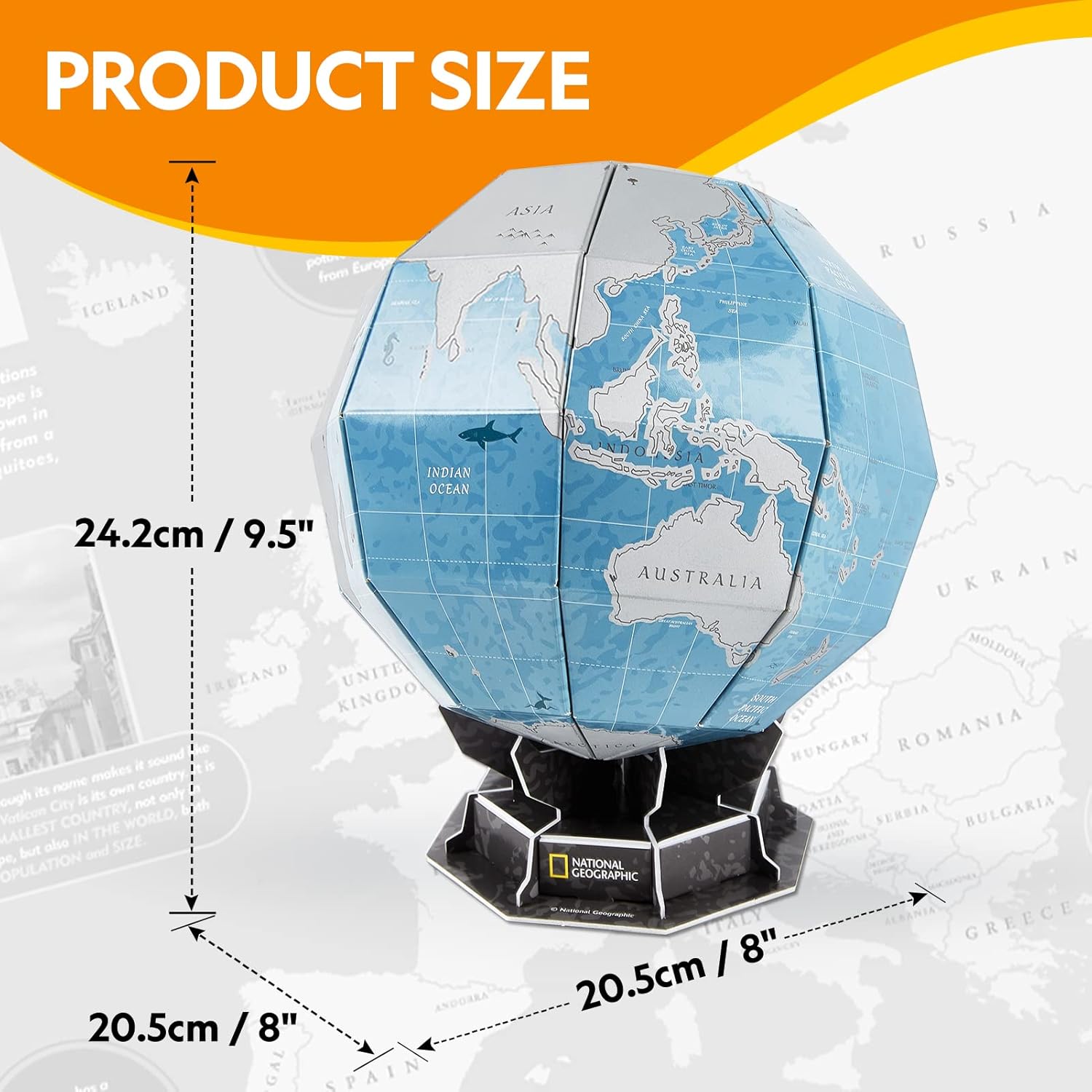NATIONAL GEOGRAPHIC – Globo rascador para niños, juguetes STEM Earth Globe National Geographic rompecabezas 3D para niños, kit de ciencia, artes y