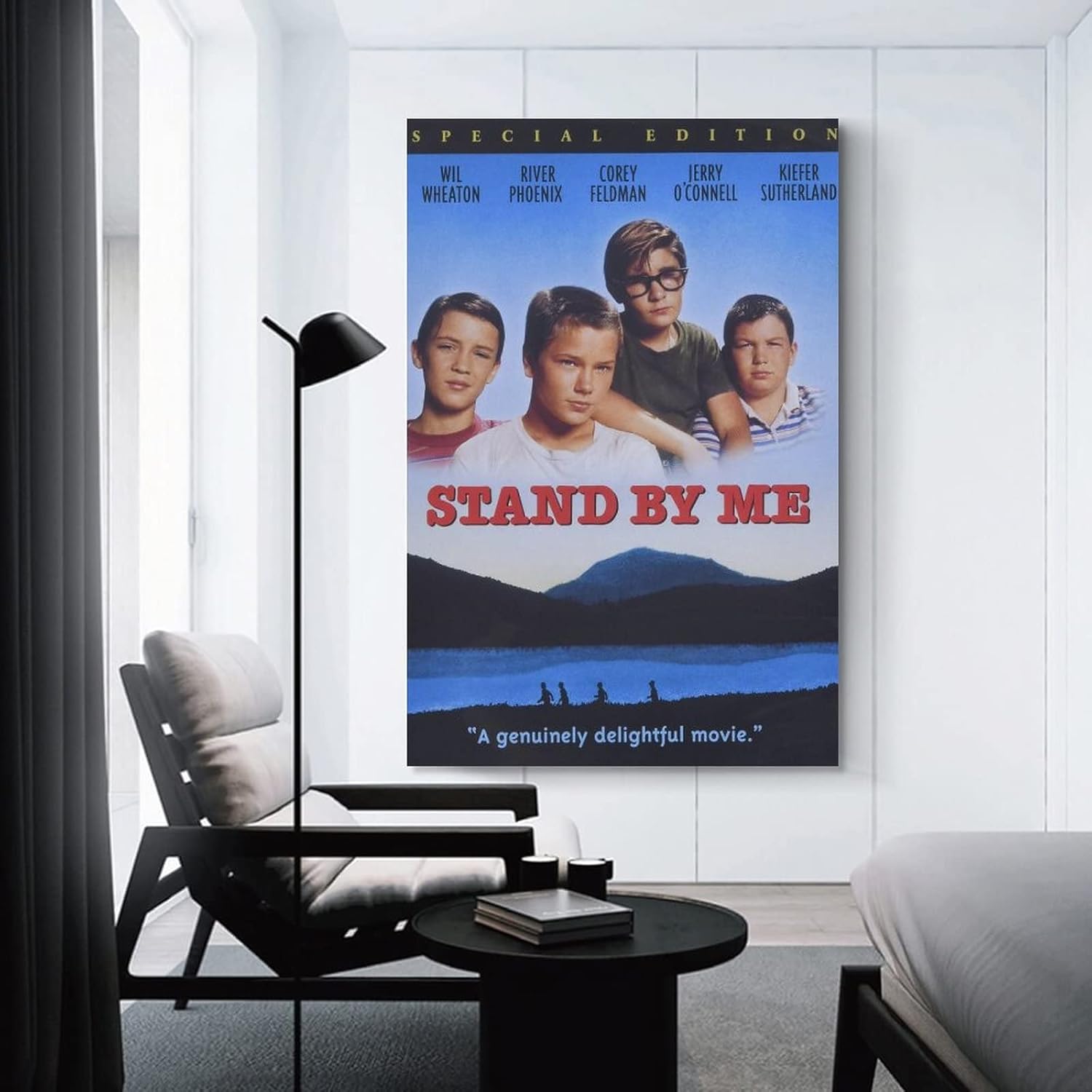 Pósteres de película de aventuras, hermoso mural, Stand by Me 1986, sala de restaurante, oficina, bar, decoración de pared, ilustración, arte en