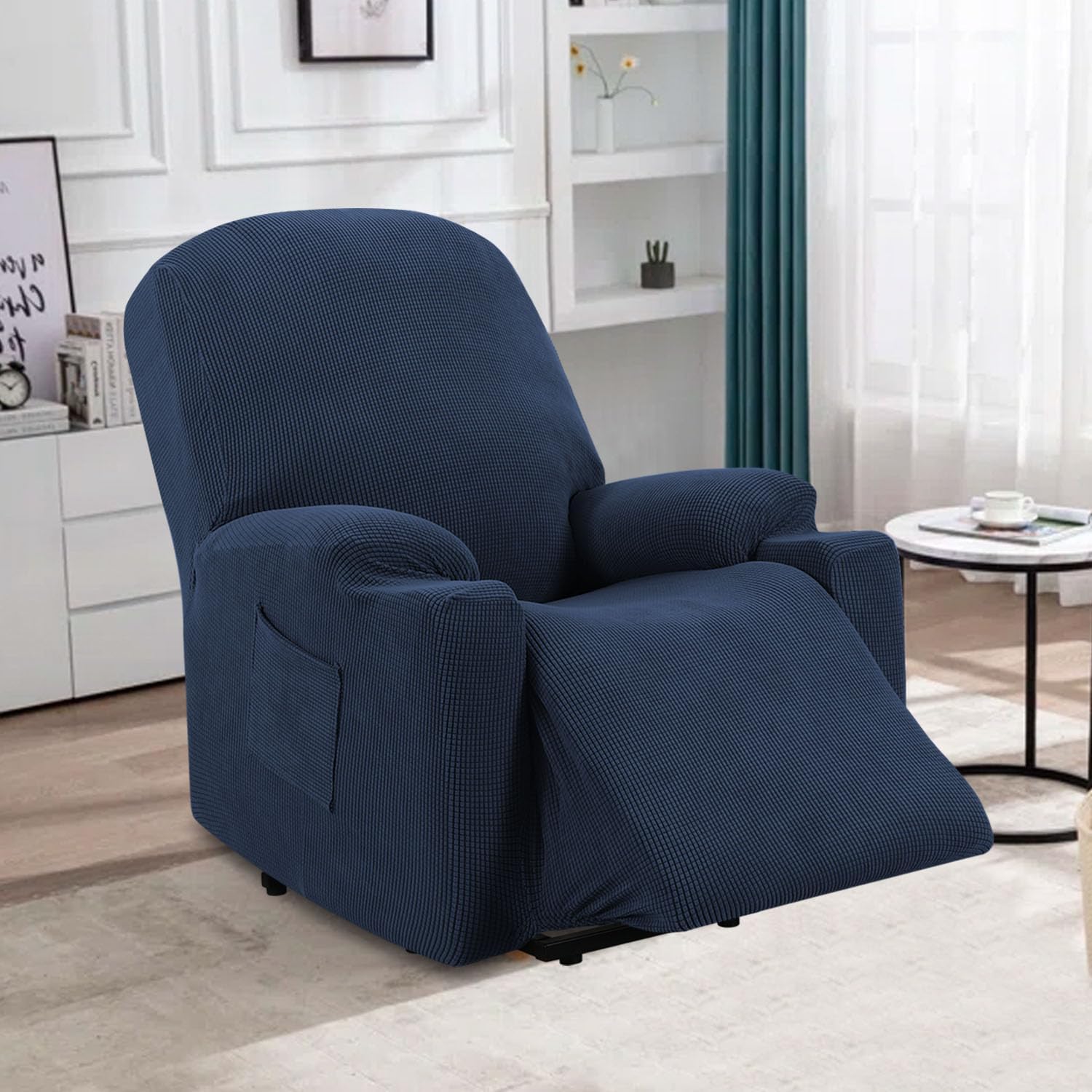 H.VERSAILTEX Funda elástica para sillón reclinable, funda para silla reclinable de elevación eléctrica, ajustable estándar, grande, con bolsillo