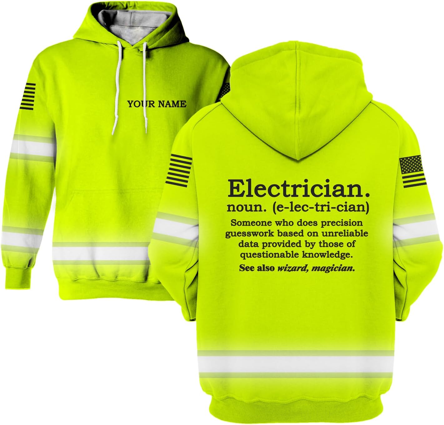 Camisa de alta visibilidad con cita divertida, camisetas de seguridad reflectantes con nombre personalizado, sudadera con capucha divertida de alta