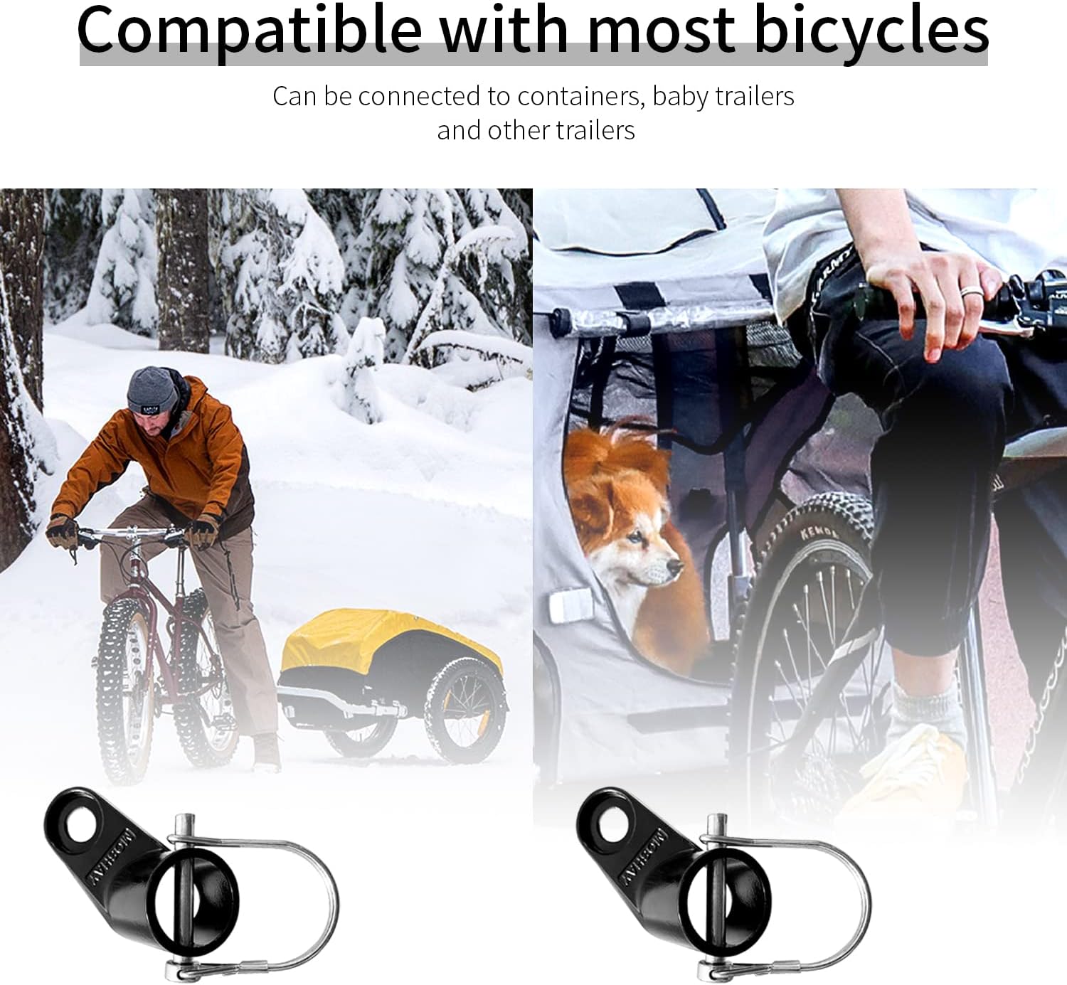 MOSHAY Acoplador de remolque de bicicleta mejorado Codo en ángulo para empeine y remolques de bicicleta Schwinn