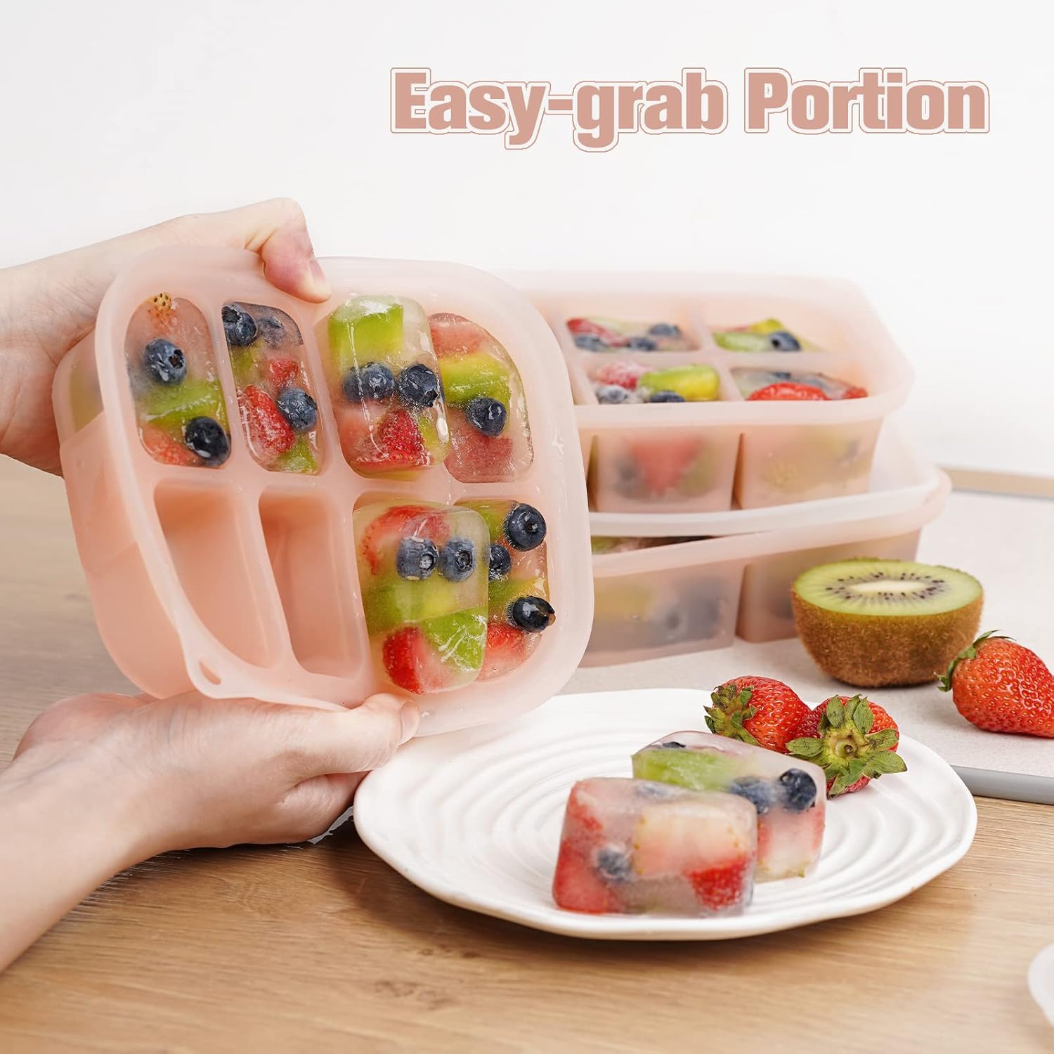 haakaa haakaa – Bandeja de silicona para congelador de alimentos para bebés con tapa, contenedor de almacenamiento perfecto para alimentos caseros