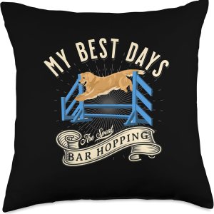 My Best Days are Spent Bar Hopping Fun Dog Agility Pet Gift Throw Pillow, 18×18, Multicolor My Best Days are Spent Bar Hopping Fun Dog Agility Pet Gift Throw Pillow, 18×18, Multicolor