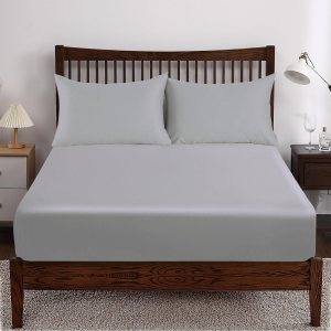 Sábana bajera de algodón egipcio, 400 hilos, 16 pulgadas de profundidad de bolsillo profundo, sábana bajera ajustable (gris, Queen) Sábana bajera de algodón egipcio, 400 hilos, 16 pulgadas de profundidad de bolsillo profundo, sábana bajera ajustable (gris, Queen)