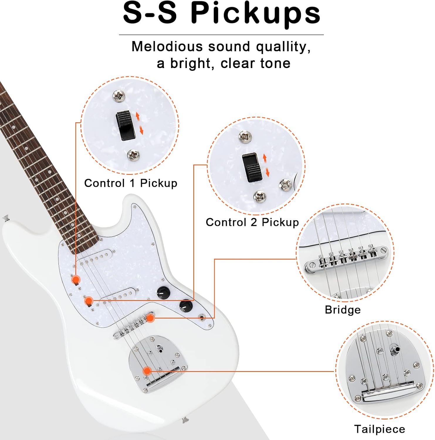 Ktaxon Guitarra eléctrica de tamaño completo de 39 pulgadas, kit de guitarra eléctrica de 6 cuerdas con bolsa de guitarra eléctrica portátil, correa