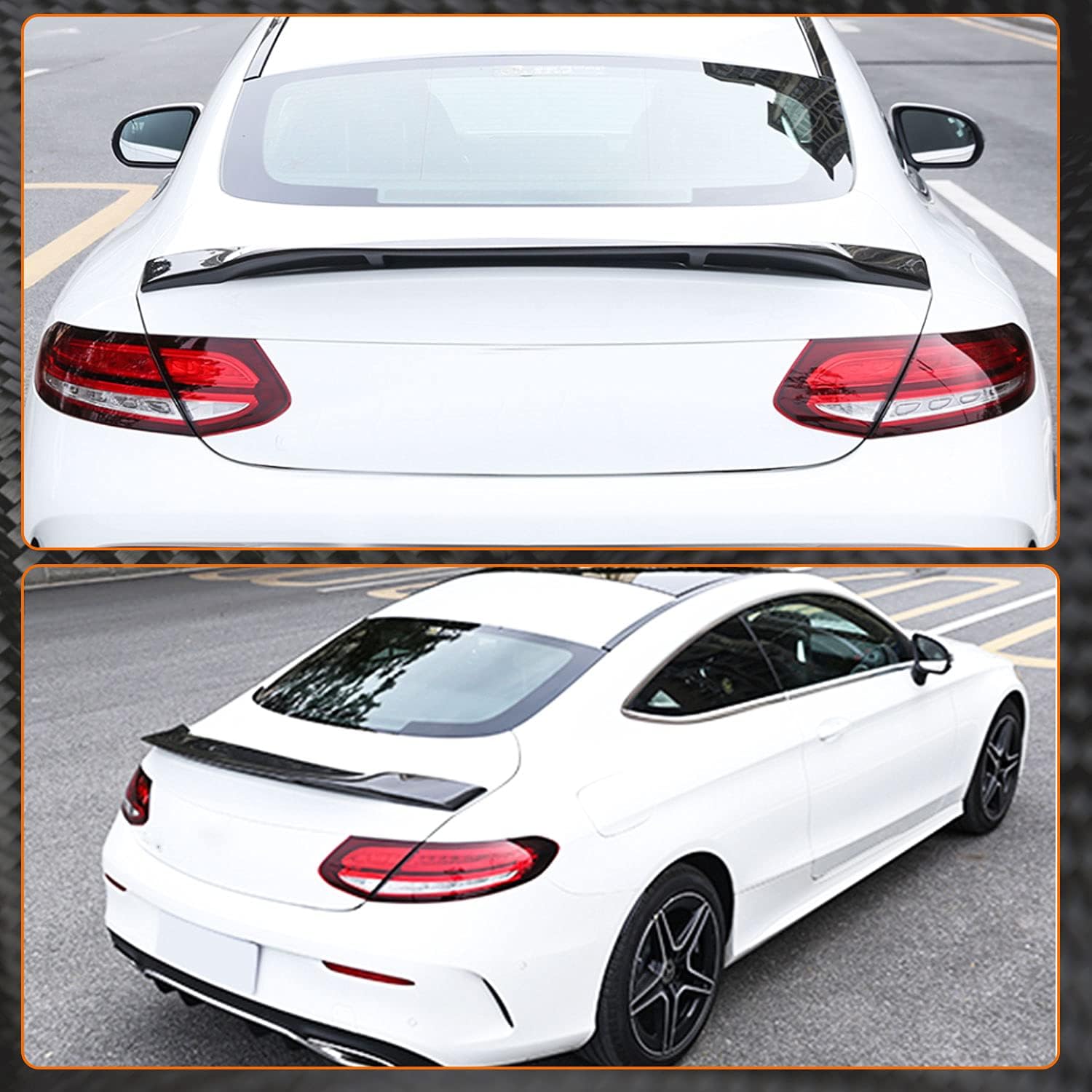 Alerón de maletero de fibra de carbono para Mercedes Benz Clase C W205 C205 C43 C63 AMG Coupé 2015-2019 salida de fábrica C180 C200 C250 C300 C400