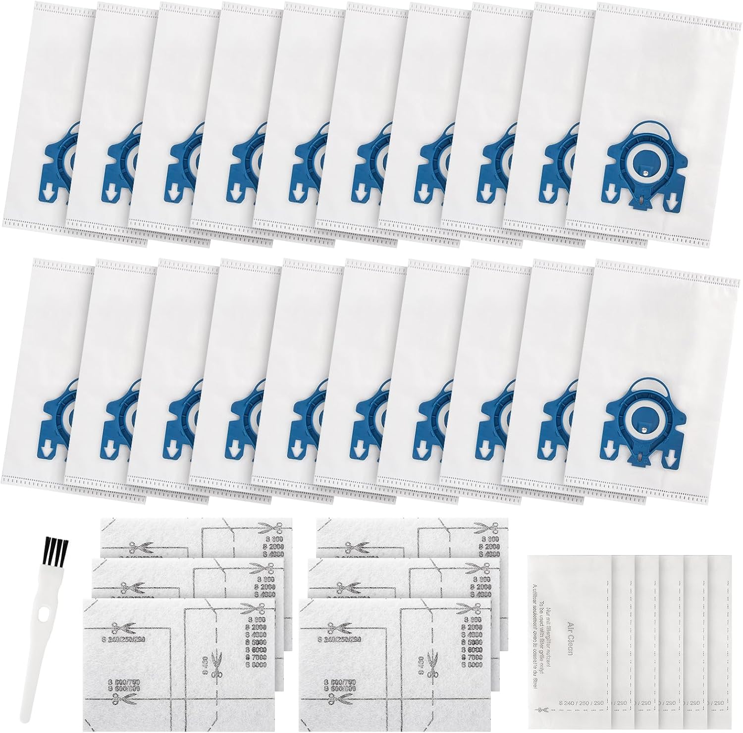 Paquete de 20 bolsas de repuesto 3D GN Airclean para aspiradora Miele Classic C1, C1 completa, C2 completa, C3, S227 S240, S270, S400, S2, S5, S8,