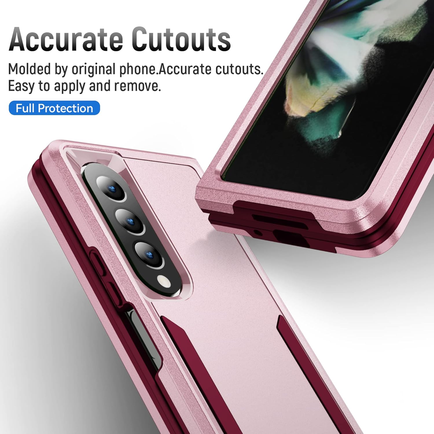 Funda para Samsung Fold 4, funda de teléfono para Samsung Z Fold 4 de doble capa, suave y flexible, carcasa rígida de TPU a prueba de golpes,