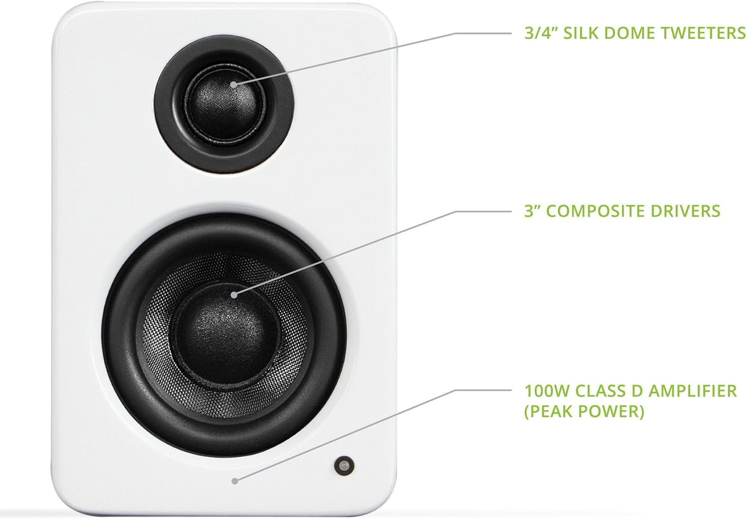 Kanto YU2 Altavoces de escritorio para juegos de PC  Controladores compuestos de 3 pulgadas  Tweeter de cúpula de seda de 34 pulgadas  Amplificador