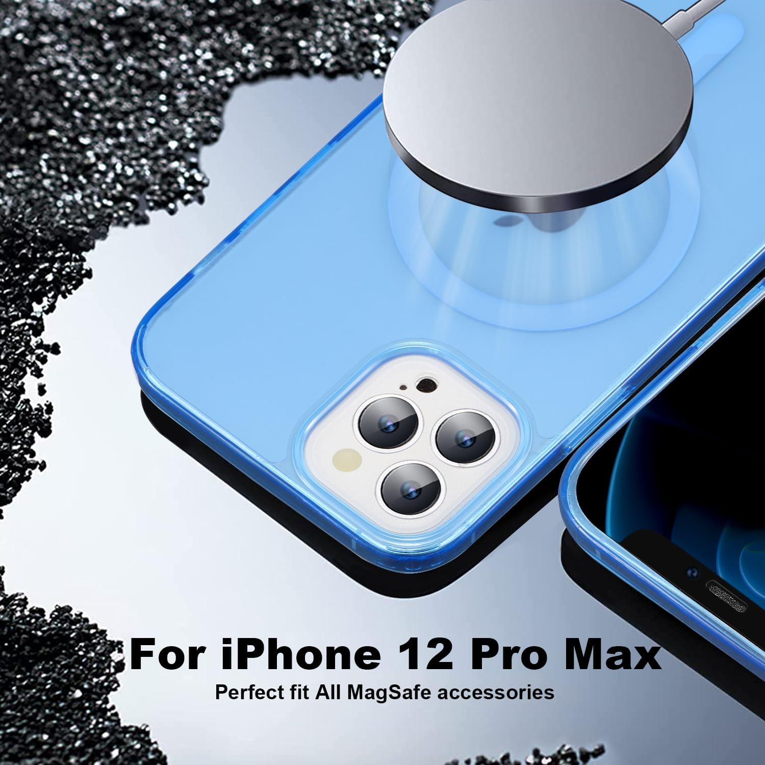 Funda magnética para iPhone 12 Pro Max, probada en caídas de grado militar compatible con MagSafe Funda protectora delgada, funda mate a prueba de
