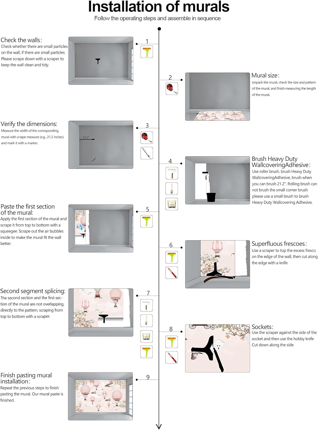 Papel tapiz de globo aerostático con bonitos animales, aviones, papel tapiz rosa para decoración de pared de guardería, dormitorio de niñas,