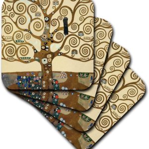 3dRose LLC cst_155632_2 Posavasos blandos, “El árbol de la vida 1909 por Gustav Klimt-Ramas Remolinadas con estilo – Remolinos Art Deco finos”, 3dRose LLC cst_155632_2 Posavasos blandos, “El árbol de la vida 1909 por Gustav Klimt-Ramas Remolinadas con estilo – Remolinos Art Deco finos”,