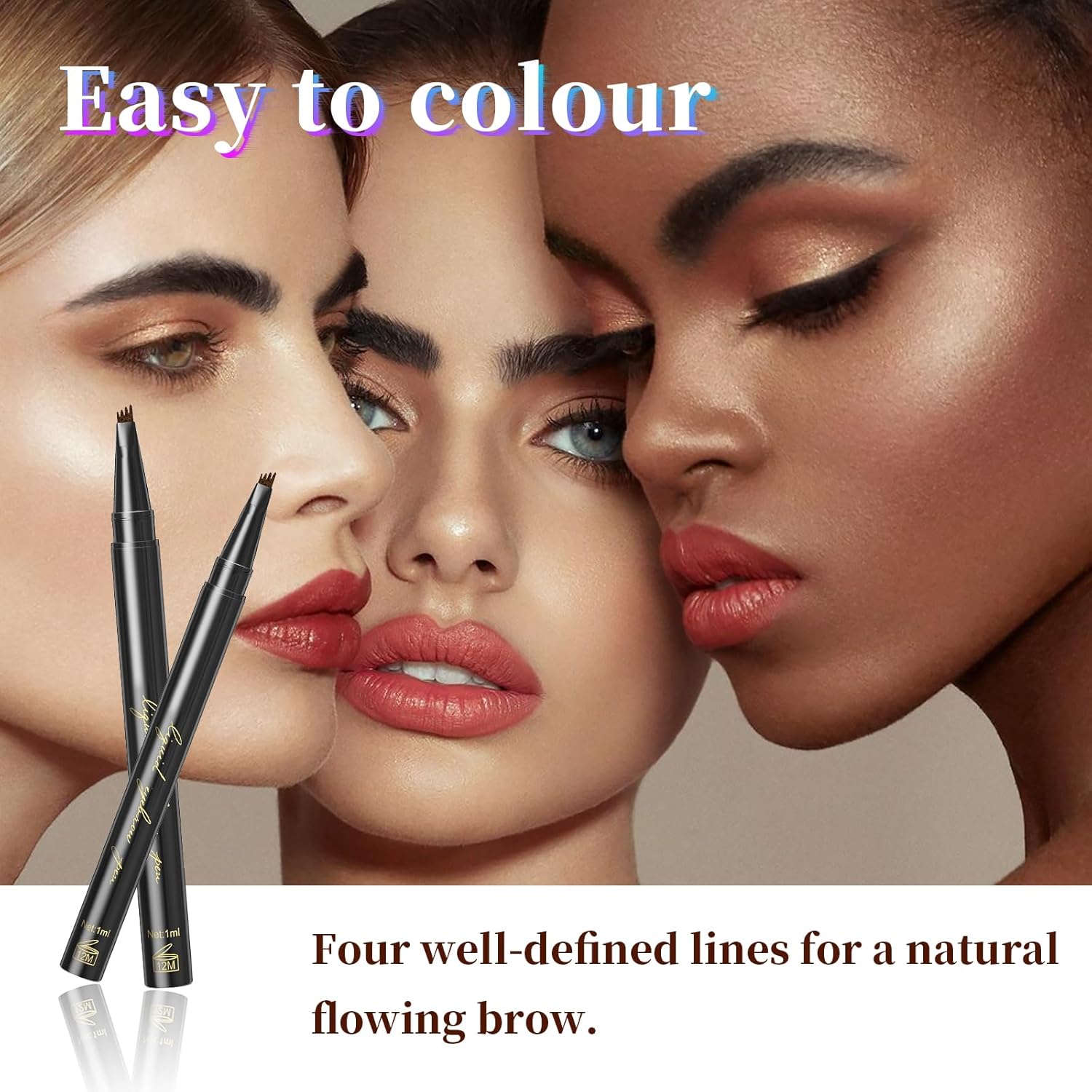 Lápiz de cejas, con aplicador de micro horquilla, pluma de cejas, de larga duración, impermeable, resistente a las manchas, lápiz de microblading de