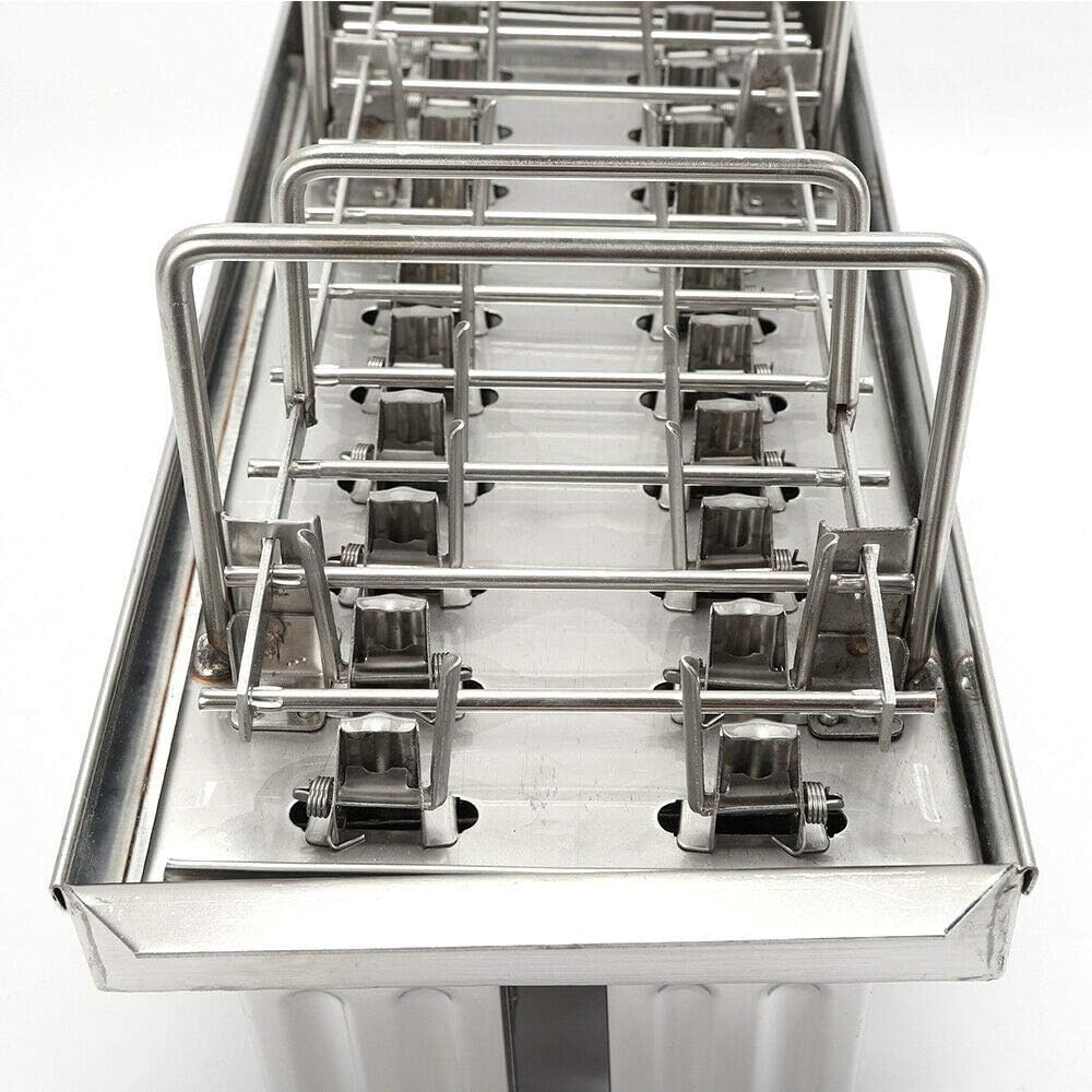 Molde de paletas de hielo de acero inoxidable, kit de moldes para hacer paletas de hielo con estante, 20 moldes para hacer paletas de hielo con 100