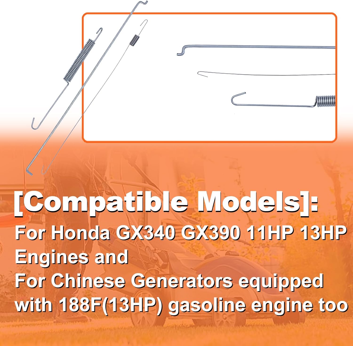 Valla de enlace de resorte del gobernador de vuelta del acelerador para Honda GX340 GX390 16555-ZE3-000, kit de resorte de barra de enlace del