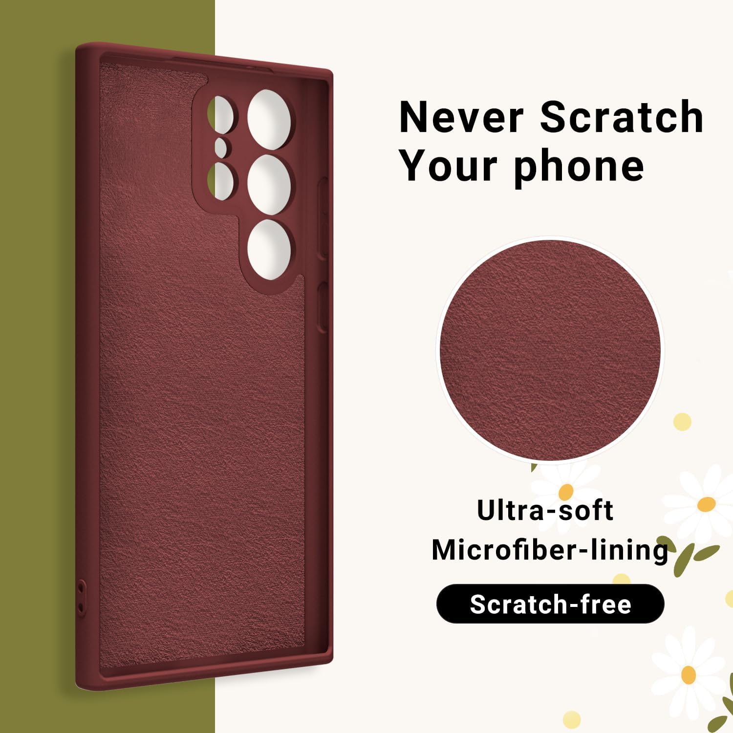 MINSCOSE Funda compatible con Samsung Galaxy S22 Ultra, bonito diseño de flor de crisantemo, silicona suave, delgada, femenina, a prueba de golpes,