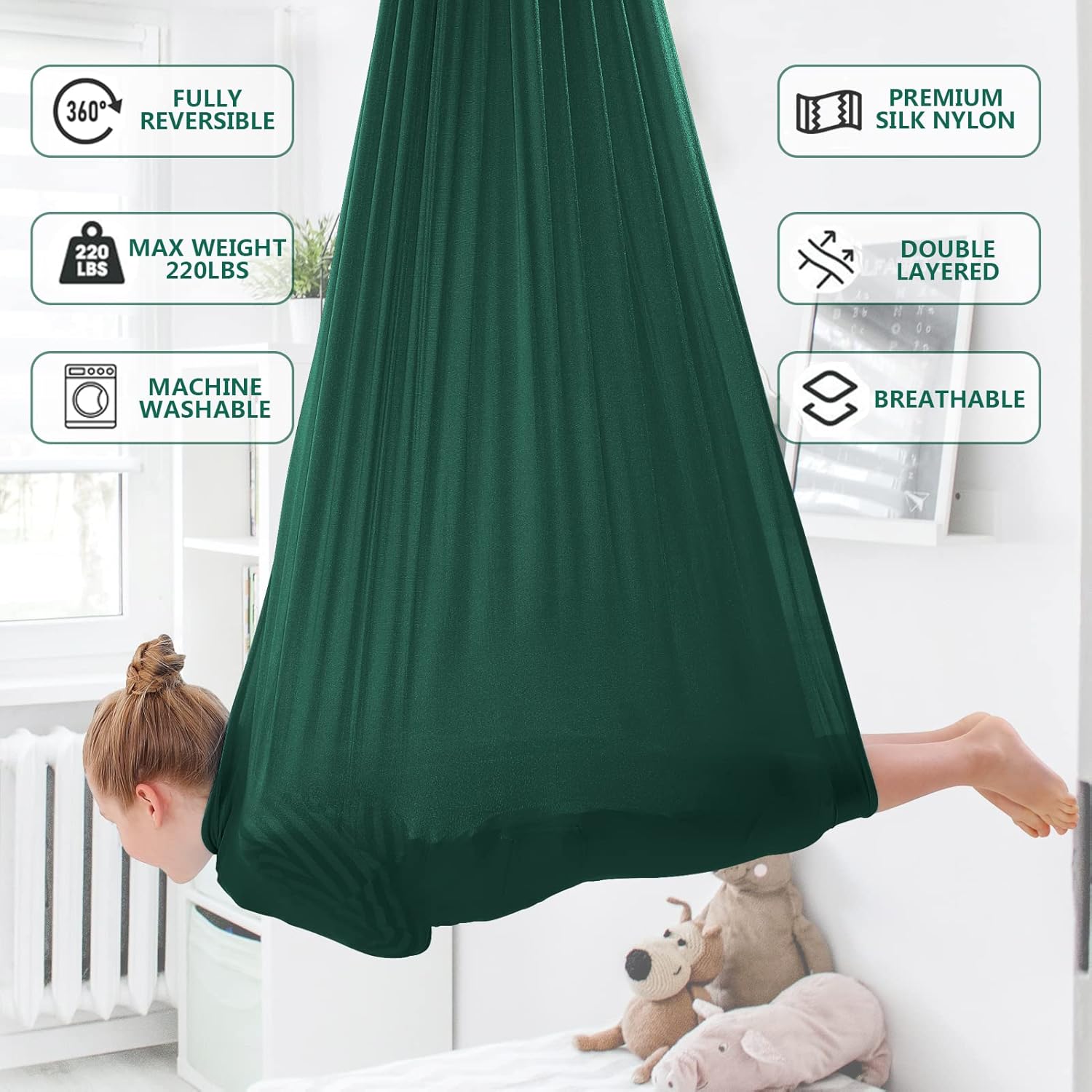 Columpio sensorial  Columpio giratorio de 360 para interiores para niños con autismo, TDAH y trastornos de procesamiento sensorial, columpio