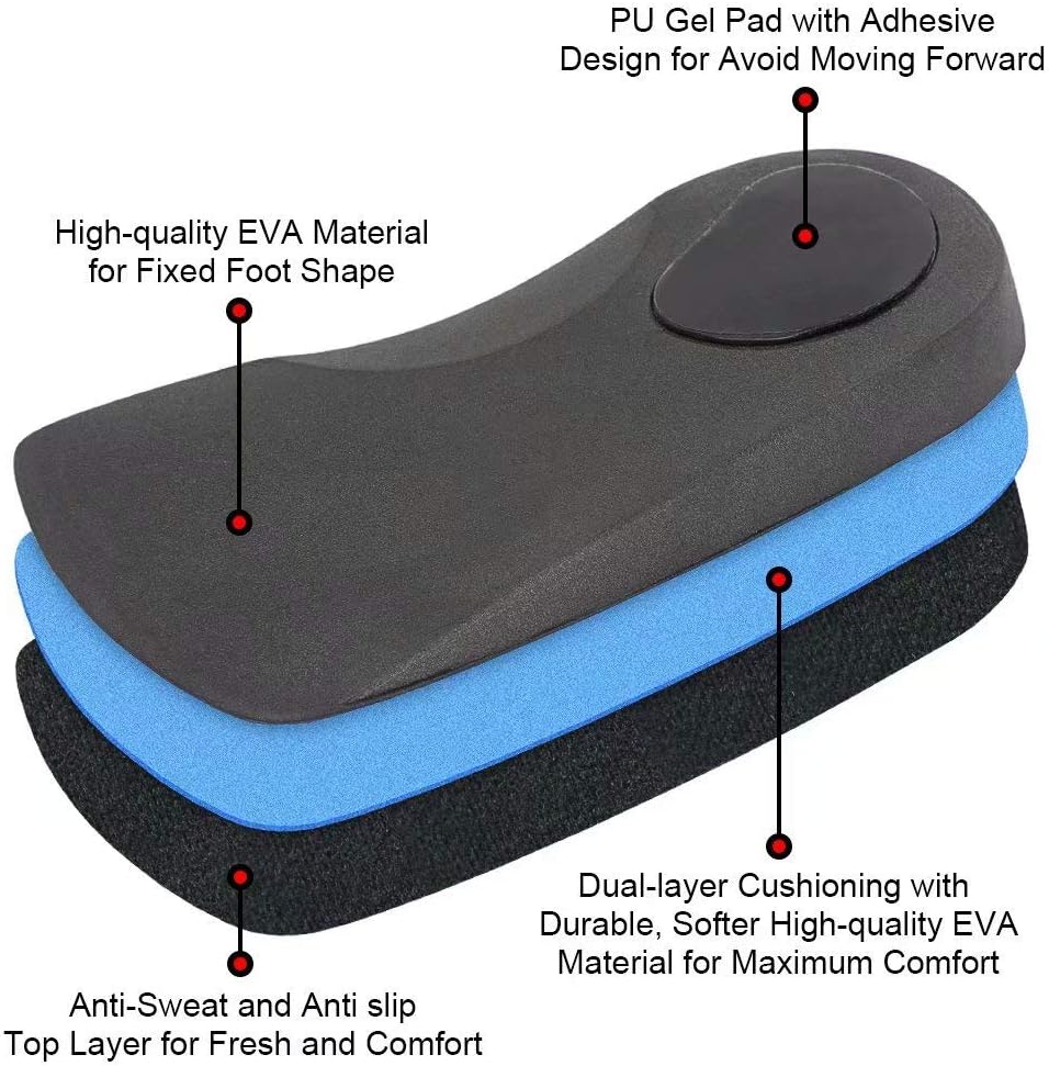 Plantillas ortopédicas de 34 de longitud del Dr. Foot, insertos de soporte de arco alto para pies planos, fascitis plantar sobrepronación y dolor de