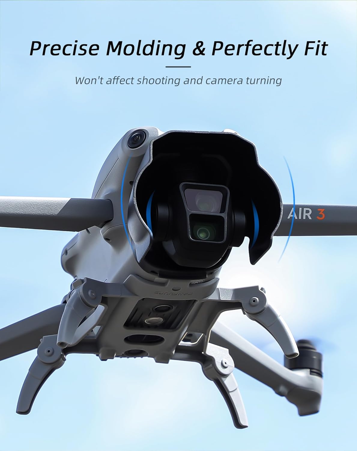 Protector de la lente para DJI AIR 3 parasol antirreflejo de la cubierta solar Accesorios Cámara Len protector de la capilla del cardán cubierta