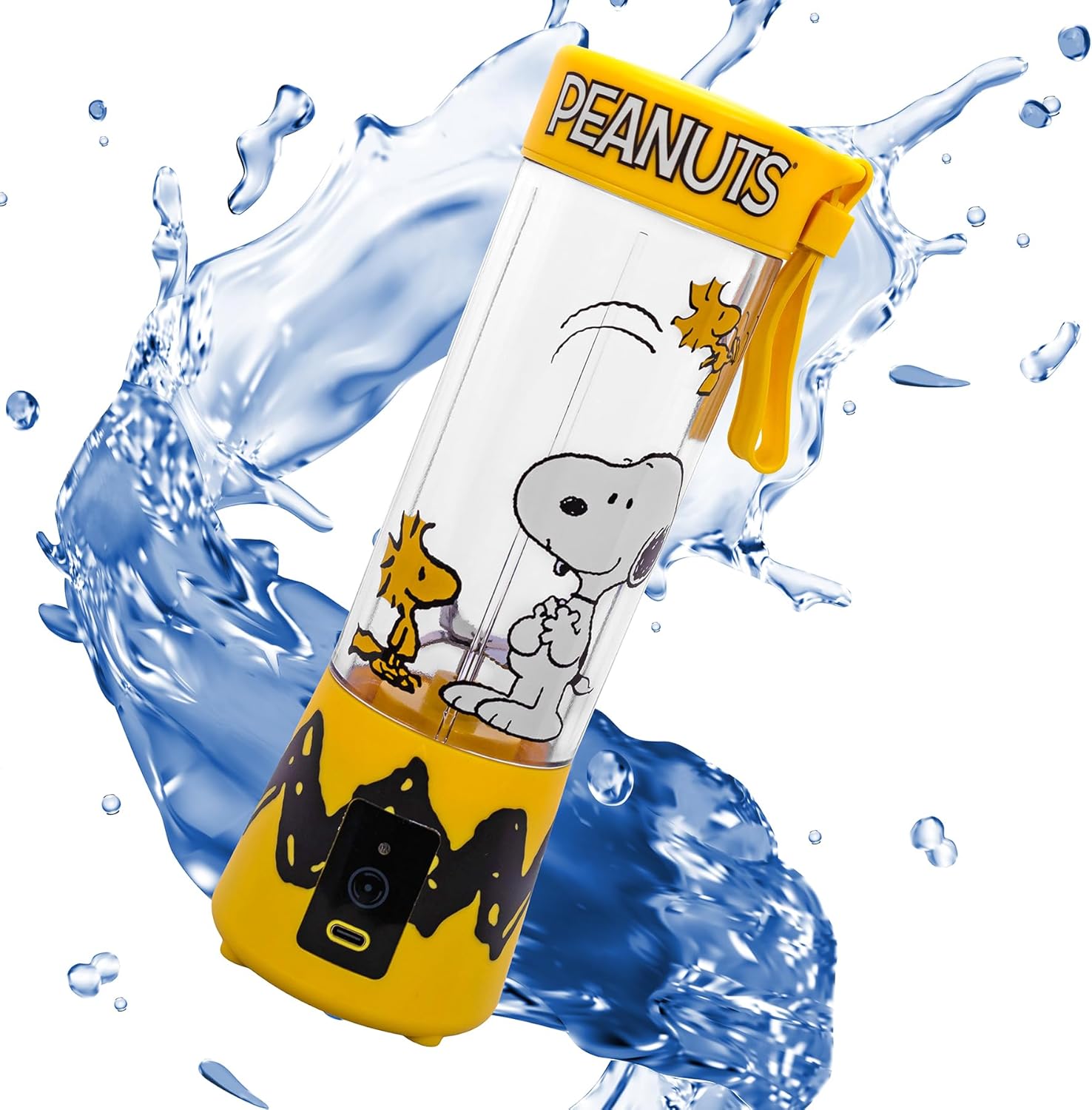 Uncanny Brands Peanuts Snoopy & Woodstock Licuadora portátil recargable por USB