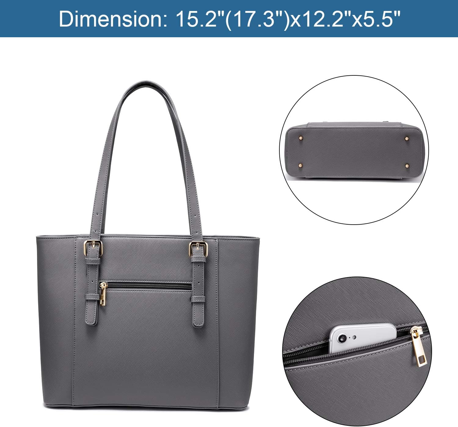 Bolsa de mano para computadora portátil para mujer, bonita bolsa grande para computadora portátil