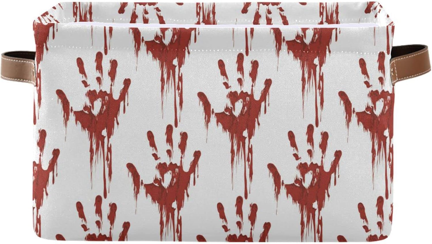 Cesta de almacenamiento grande para Halloween, diseño de zombi sangriento, plegable, organizador con asas para dormitorio, hogar, oficina