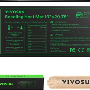 VIVOSUN Tapete térmico de plántulas de 10 x 20.75 pulgadas con controlador de temperatura integrado, almohadilla térmica impermeable con VIVOSUN Tapete térmico de plántulas de 10 x 20.75 pulgadas con controlador de temperatura integrado, almohadilla térmica impermeable con