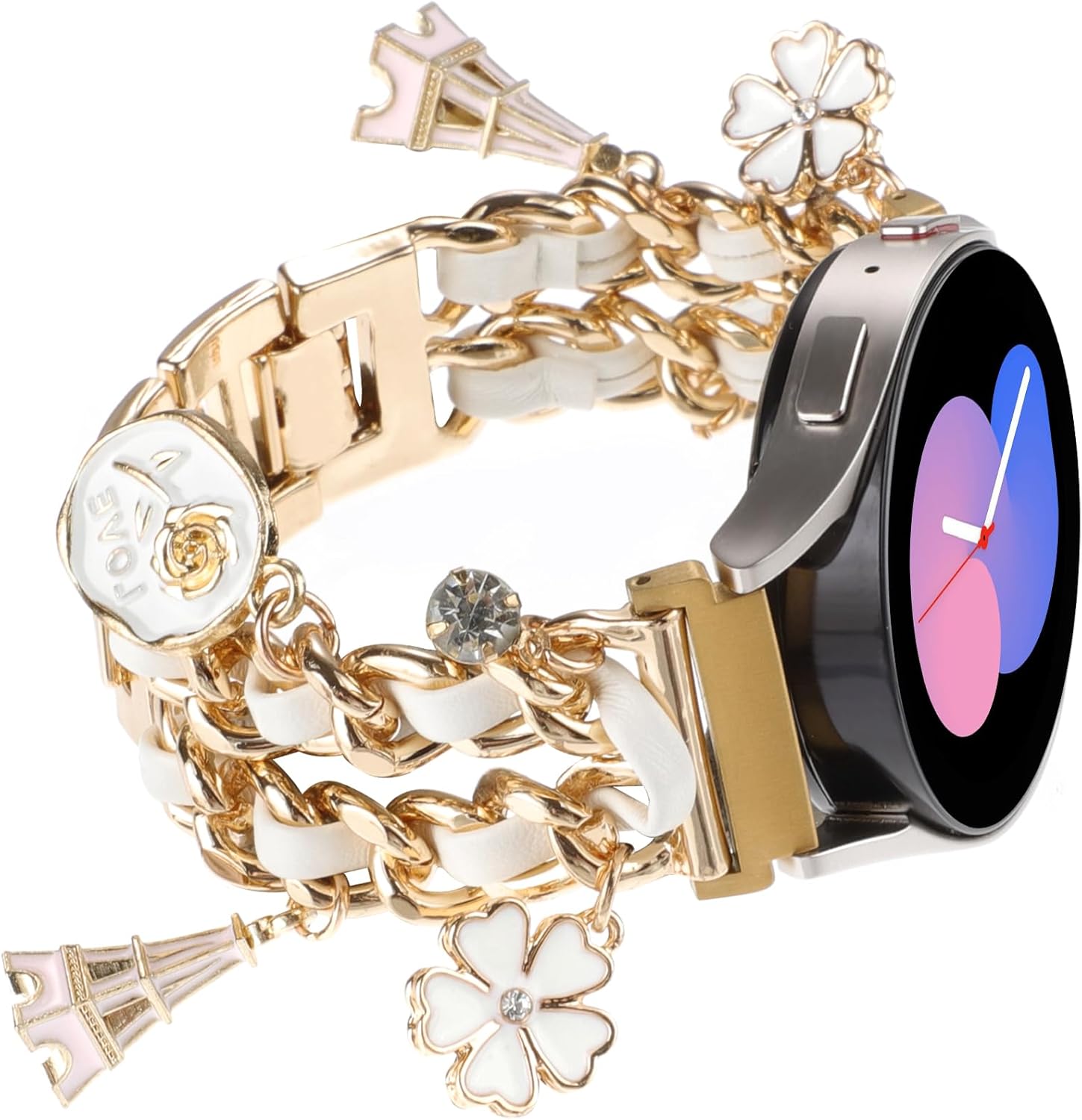 Elegante correa de reloj de metal de 0.787 pulgadas compatible con Samsung Galaxy Watch 6 5 4 401.732 in, Watch 4 Classic 421.811 in, Watch 3 1.614
