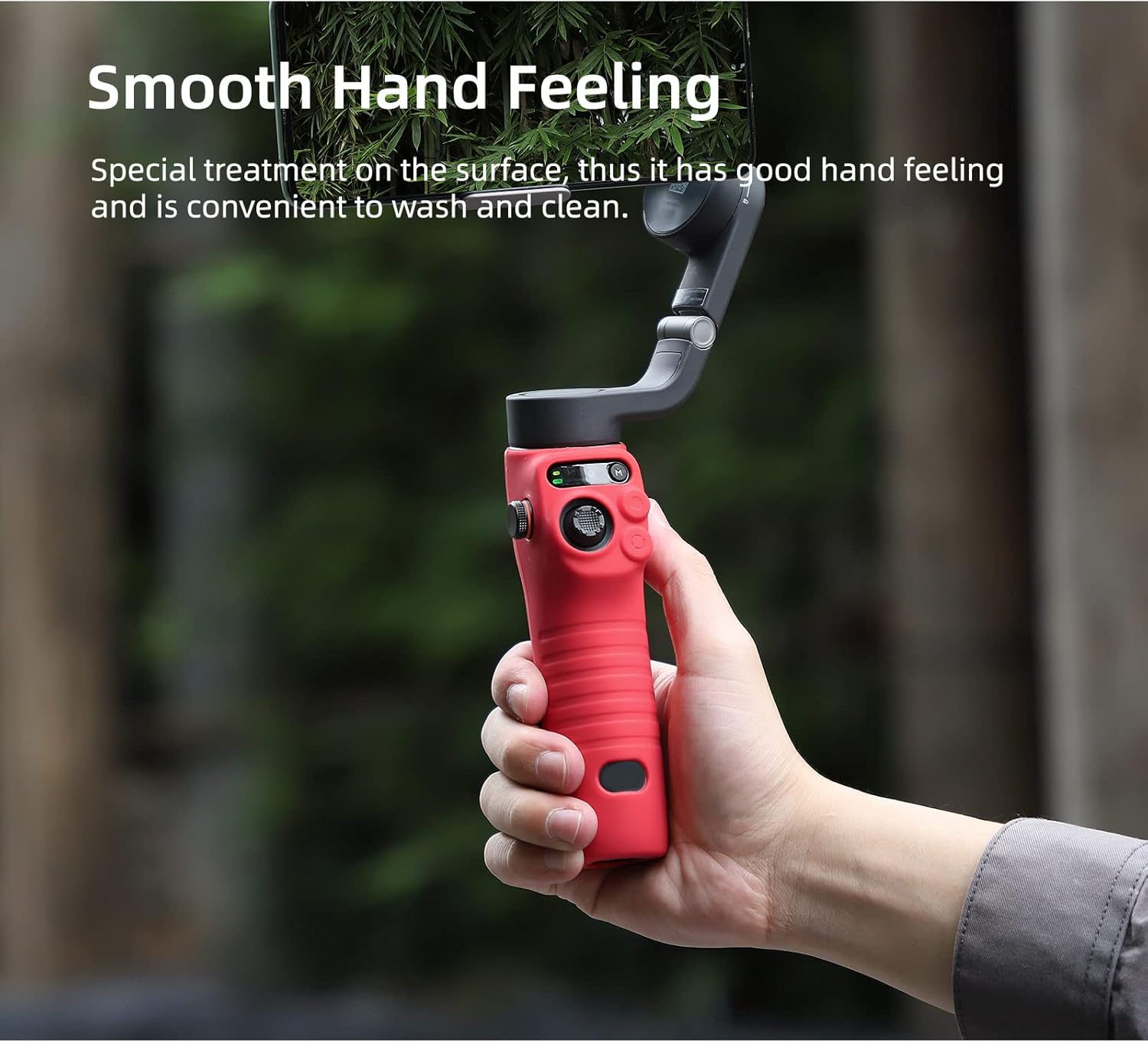Funda con asa compatible con DJI Osmo Mobile 6, funda protectora de silicona suave antipolvo para teléfono móvil PTZ, accesorios de mano para