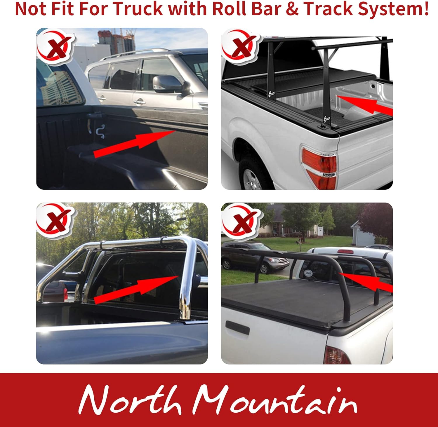 North Mountain Cubierta enrollable Tonneau para caja de camioneta ChevyGMC de 6.5 pies, se adapta a Chevrolet 1988-2000, GMC C1500, C2500, C3500,